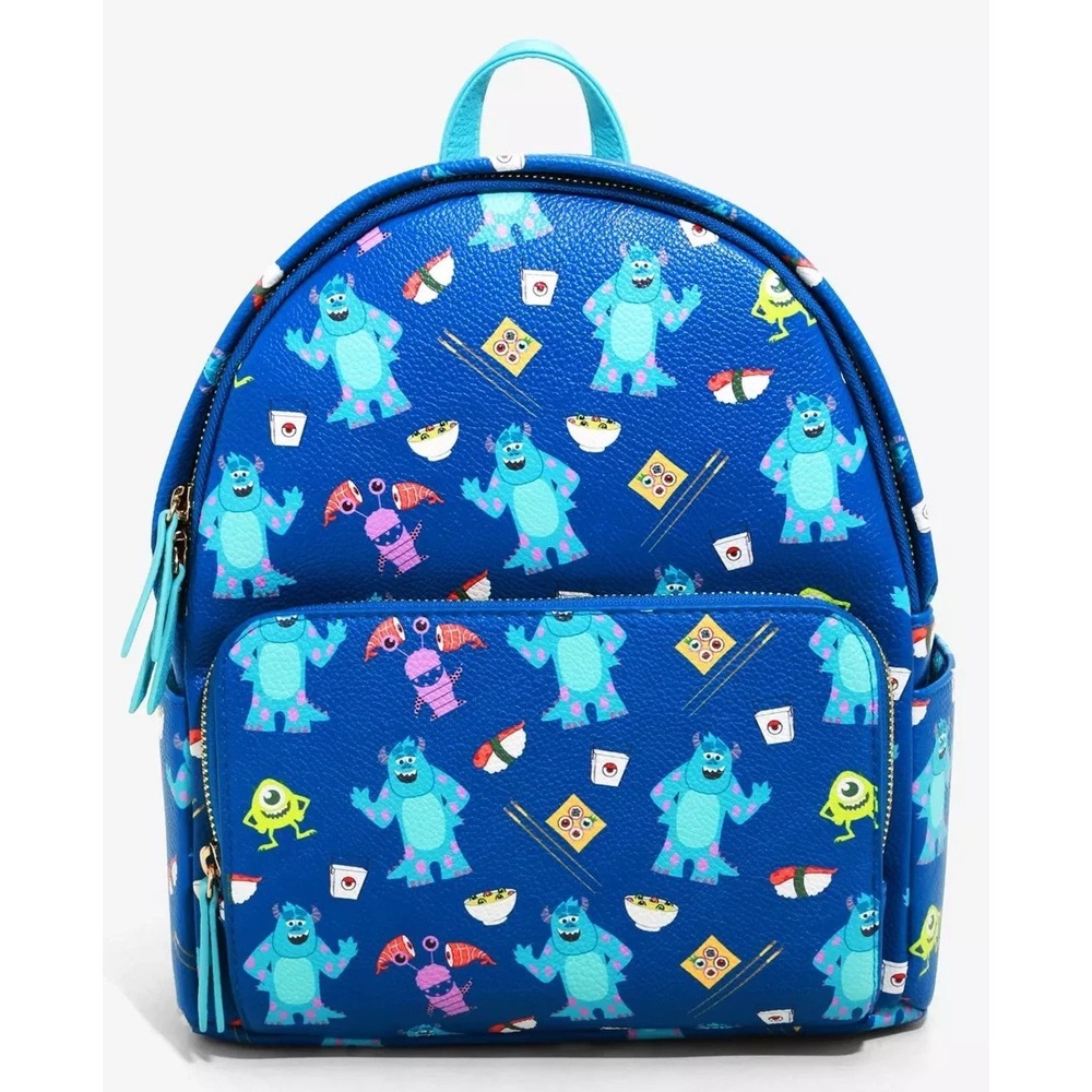 Danielle Nicole Disney Pixar Monsters Inc Mini Backpack Sulley Mike Boo Blue NWT